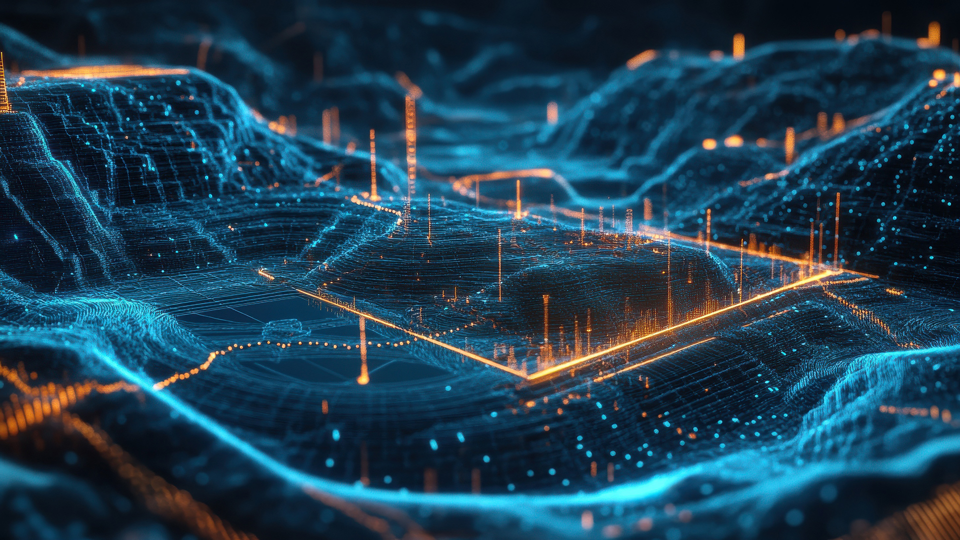 Futuristic 3D holographic visualization of resource and geophysi